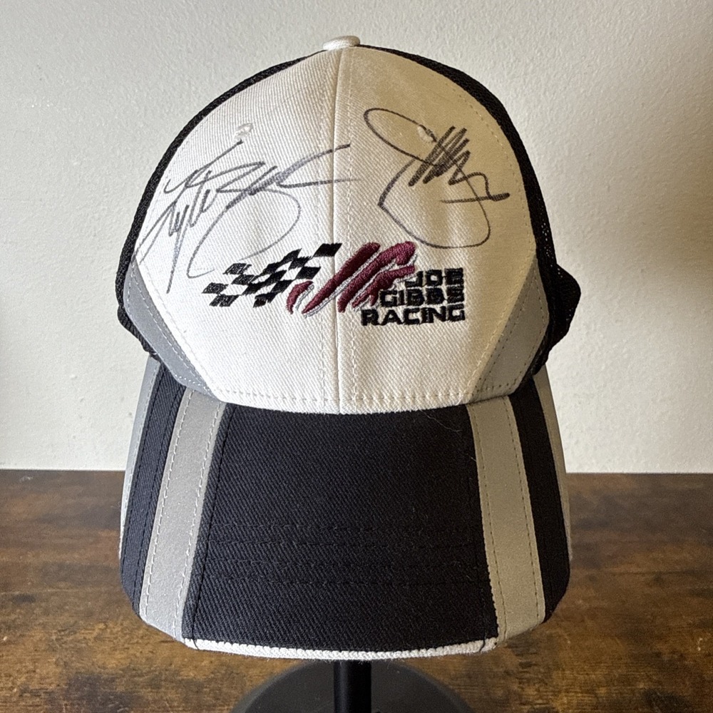 Joe Gibbs Racing Starter NASCAR Hat Dual Autograph Joe Gibbs Kyle Busch Black